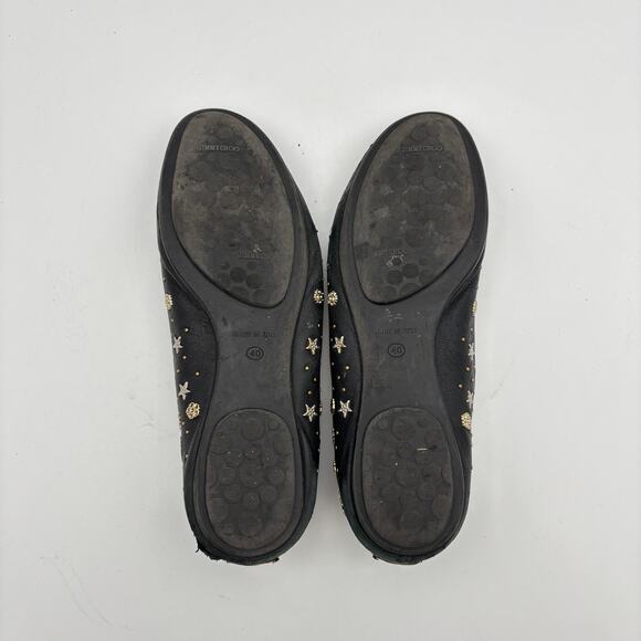 Jimmy Choo Star Studded Leather Ballet Flats Women's 40 - Picture 8 of 15